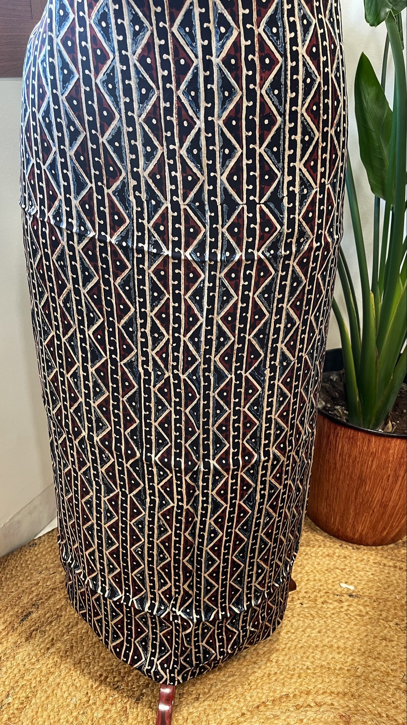 Black Suit Set with Ajrakh Handblock Print and Sequin Embroidery in Modal Silk - Masakalee