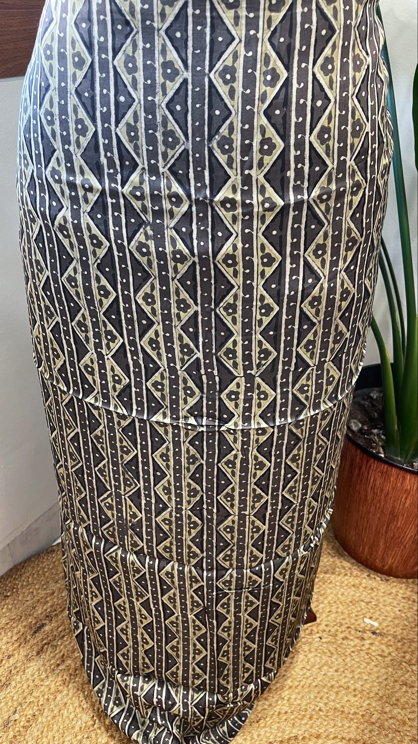 Black Suit Set with Ajrakh Handblock Print and Sequin Embroidery in Modal Silk - Masakalee