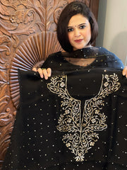 Black Suit Set with Mukaish Badla Handwork in Pure Organza - Masakalee
