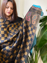 Black Woven Pashmina Zari Shawl with Kaani Pallu - Masakalee