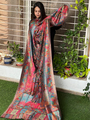 Black Woven Pure Silk Kaani Dupatta - Masakalee
