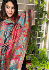 Black Woven Pure Silk Kaani Dupatta - Masakalee