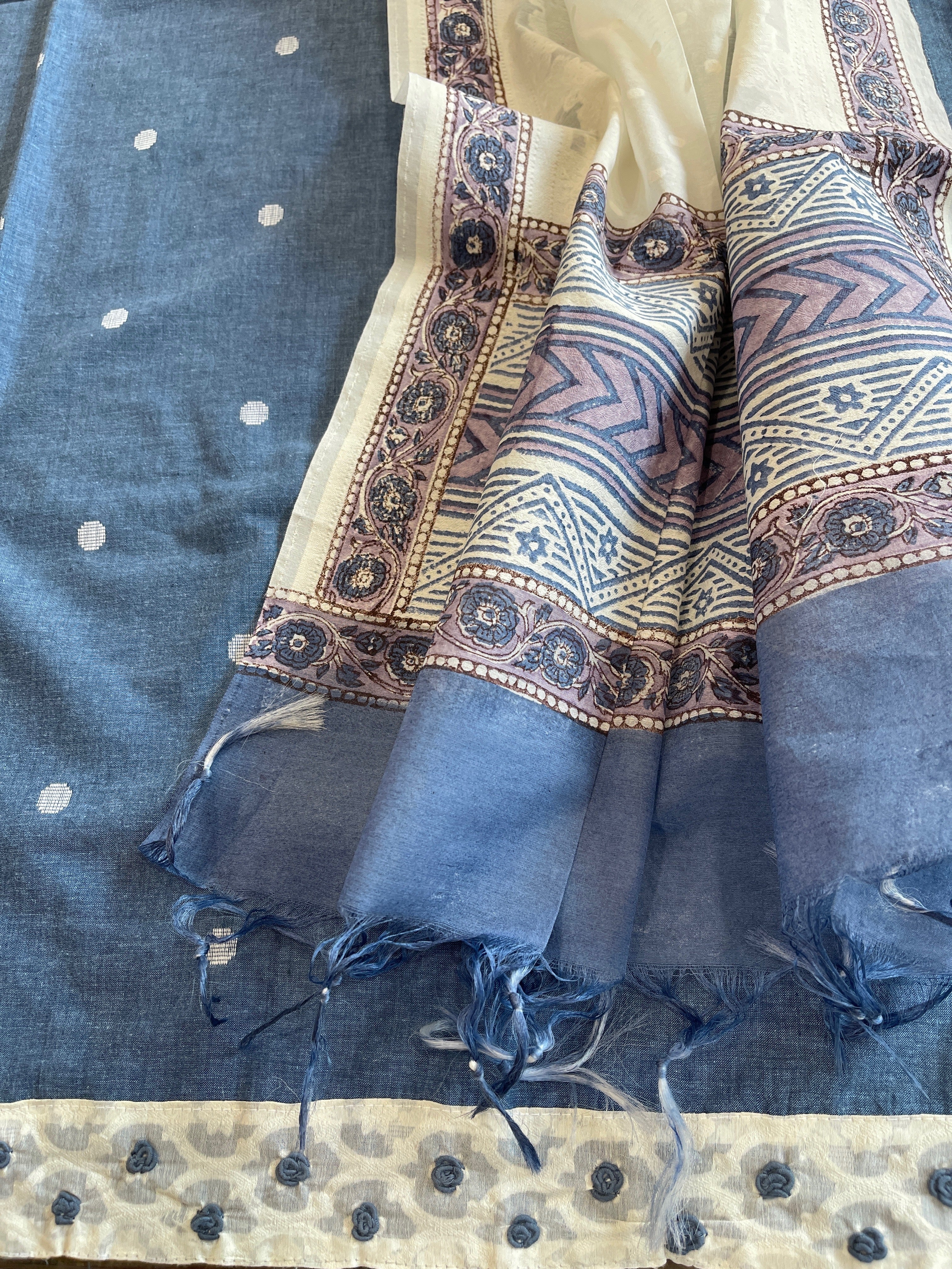 Blue Handwoven Suit Sets in Pure Cotton - Masakalee