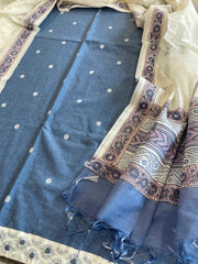 Blue Handwoven Suit Sets in Pure Cotton - Masakalee