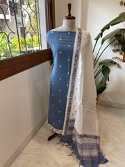 Blue Handwoven Suit Sets in Pure Cotton - Masakalee