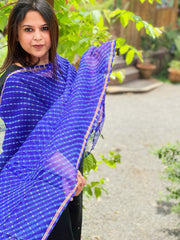 Blue Kota Silk Leheriya Dupatta - Masakalee