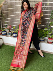 Blue Printed Patola Dupatta in Fine Art Silk - Masakalee