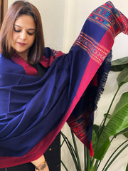 Blue Woven Kullu Woollen Shawl - Masakalee
