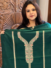 Bottle Green Designer Banarasi Suit Set in Pure Silk - Masakalee
