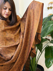 Burnt Brown Pashmina Shawl with Zari - Masakalee