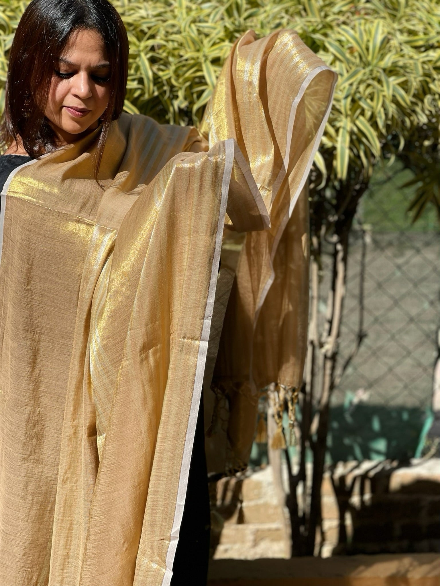 Chanderi Dupatta with Sona Rupa Zari - Masakalee