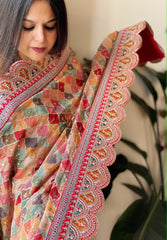 Chinon Dupatta with Thread and Sequin Embroidery - Masakalee