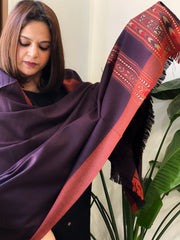 Cola Brown Woven Kullu Woollen Shawl - Masakalee