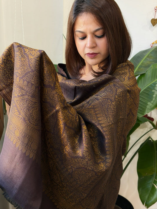 Cola Pashmina Stole with Zari - Masakalee