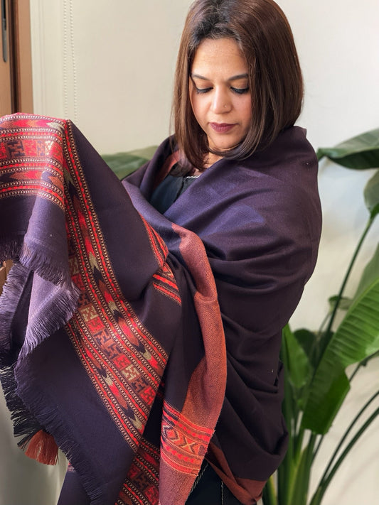 Cola Woven Kullu Woollen Shawl - Masakalee