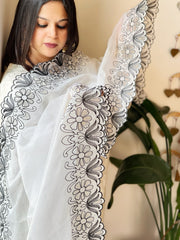 Cotton Dupatta with Cut Work - Masakalee