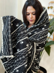 Cotton Patchwork Dupattas with Lace Detailing and Heavy Thread Embroidery - Masakalee