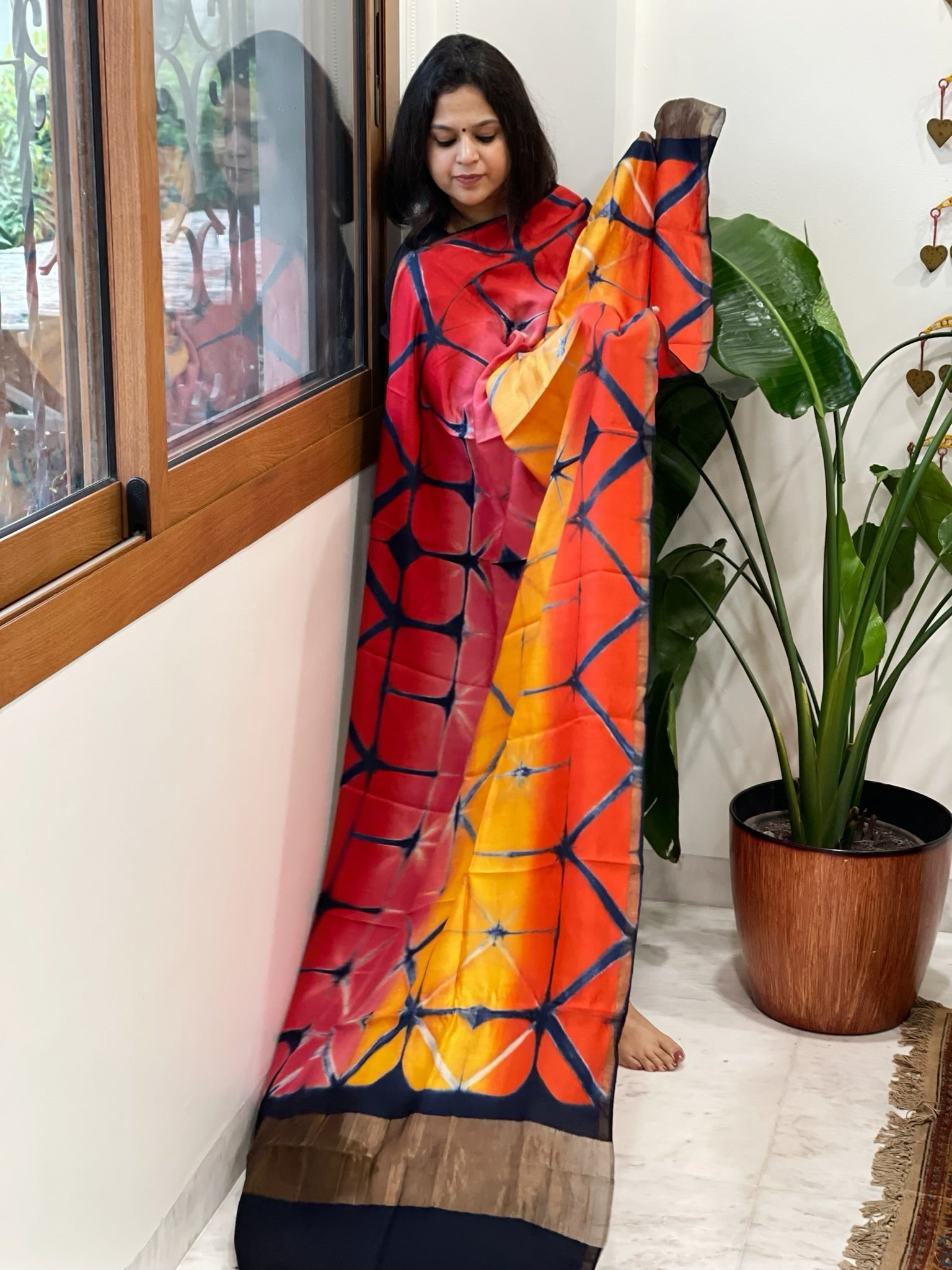 Cotton Silk Clamp Dyed Dupatta - Masakalee