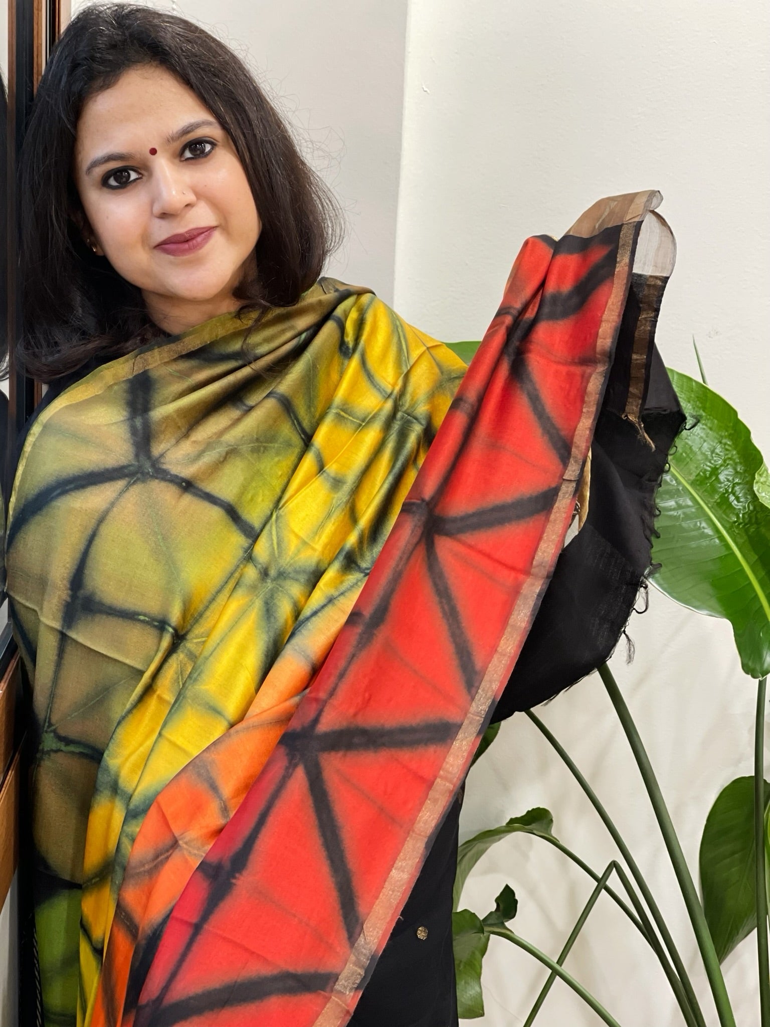 Cotton Silk Clamp Dyed Dupatta - Masakalee