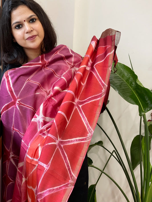 Cotton Silk Clamp Dyed Dupatta - Masakalee