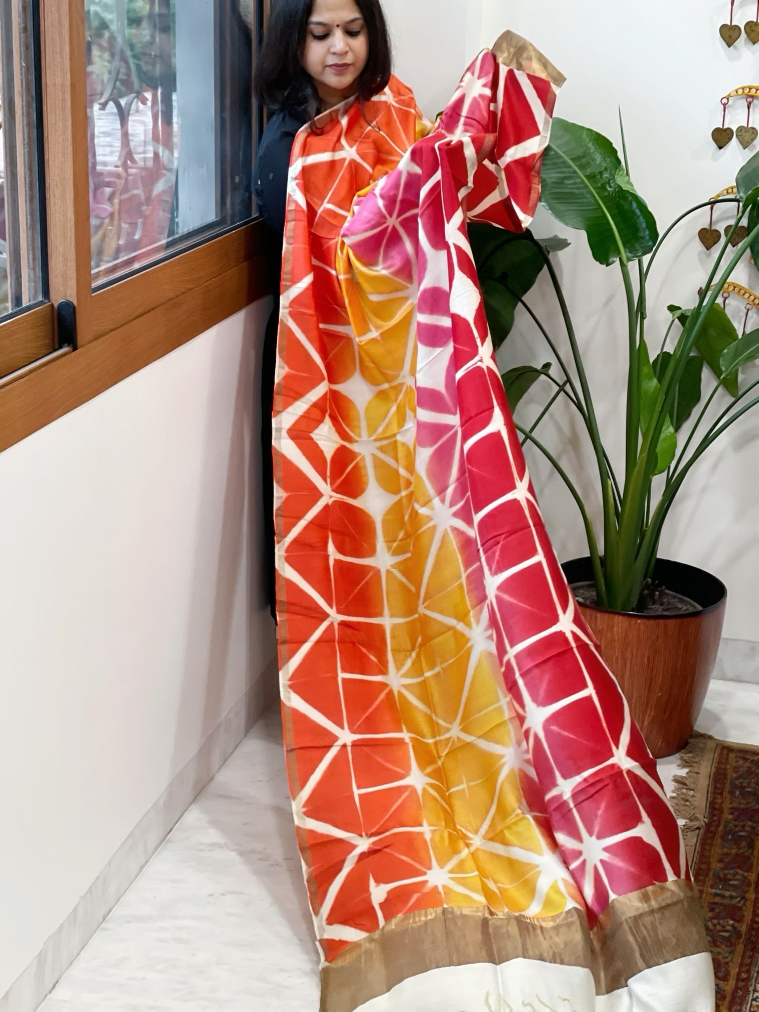 Cotton Silk Clamp Dyed Dupatta - Masakalee