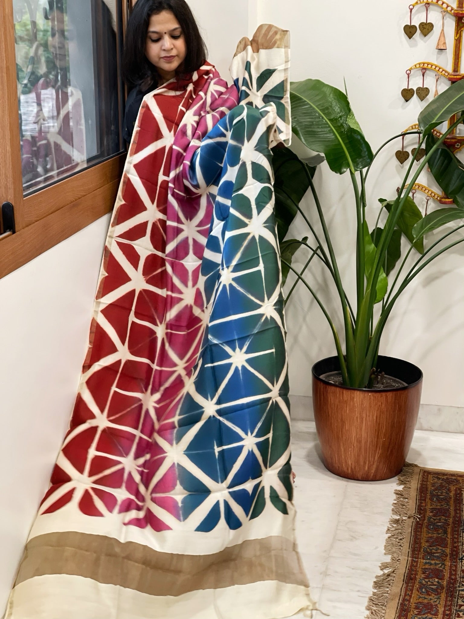 Cotton Silk Clamp Dyed Dupatta - Masakalee