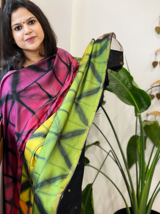 Cotton Silk Clamp Dyed Dupatta - Masakalee