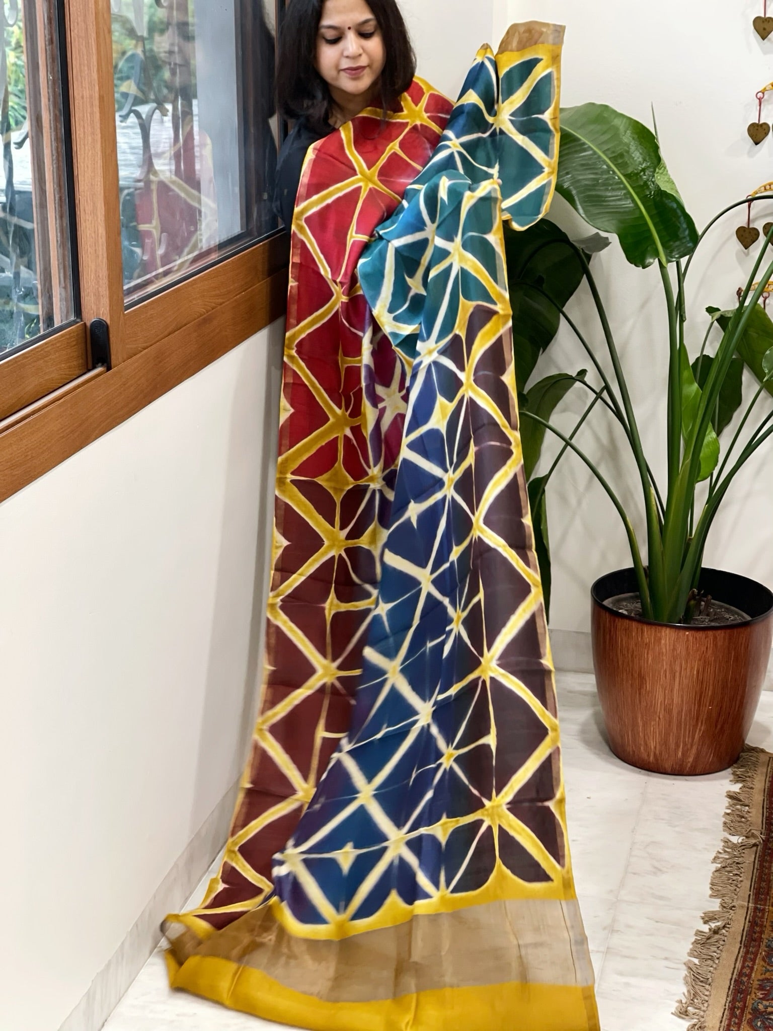 Cotton Silk Clamp Dyed Dupatta - Masakalee