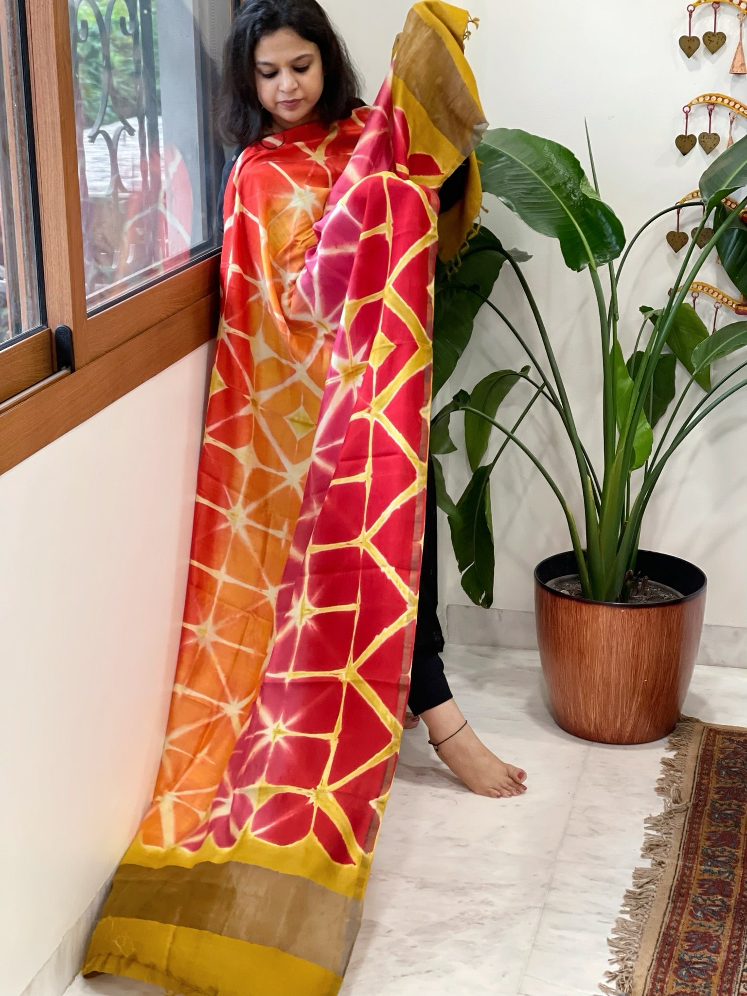 Cotton Silk Clamp Dyed Dupatta - Masakalee