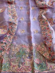 Dupatta Set (Kurta+Dupatta) with Thread Embroidery in Pure Organza - Masakalee
