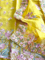 Dupatta Set (Kurta+Dupatta) with Thread Embroidery in Pure Organza - Masakalee