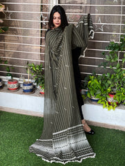 Green Handwoven Bhujodi Dupatta with Mirror Handwork in Kala Cotton - Masakalee