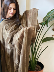 Greenish Gold Kota Cotton Handblock Printed Dupatta - Masakalee