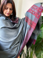 Grey Woven Kullu Woollen Shawl - Masakalee