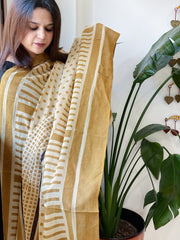 Handblock printed dupatta in Mul Cotton - Masakalee