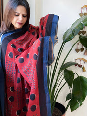 Handblock printed dupatta in Mul Cotton - Masakalee