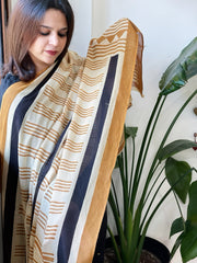 Handblock printed dupatta in Mul Cotton - Masakalee