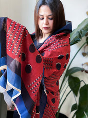 Handblock printed dupatta in Mul Cotton - Masakalee