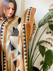 Handblock printed dupatta in Mul Cotton - Masakalee