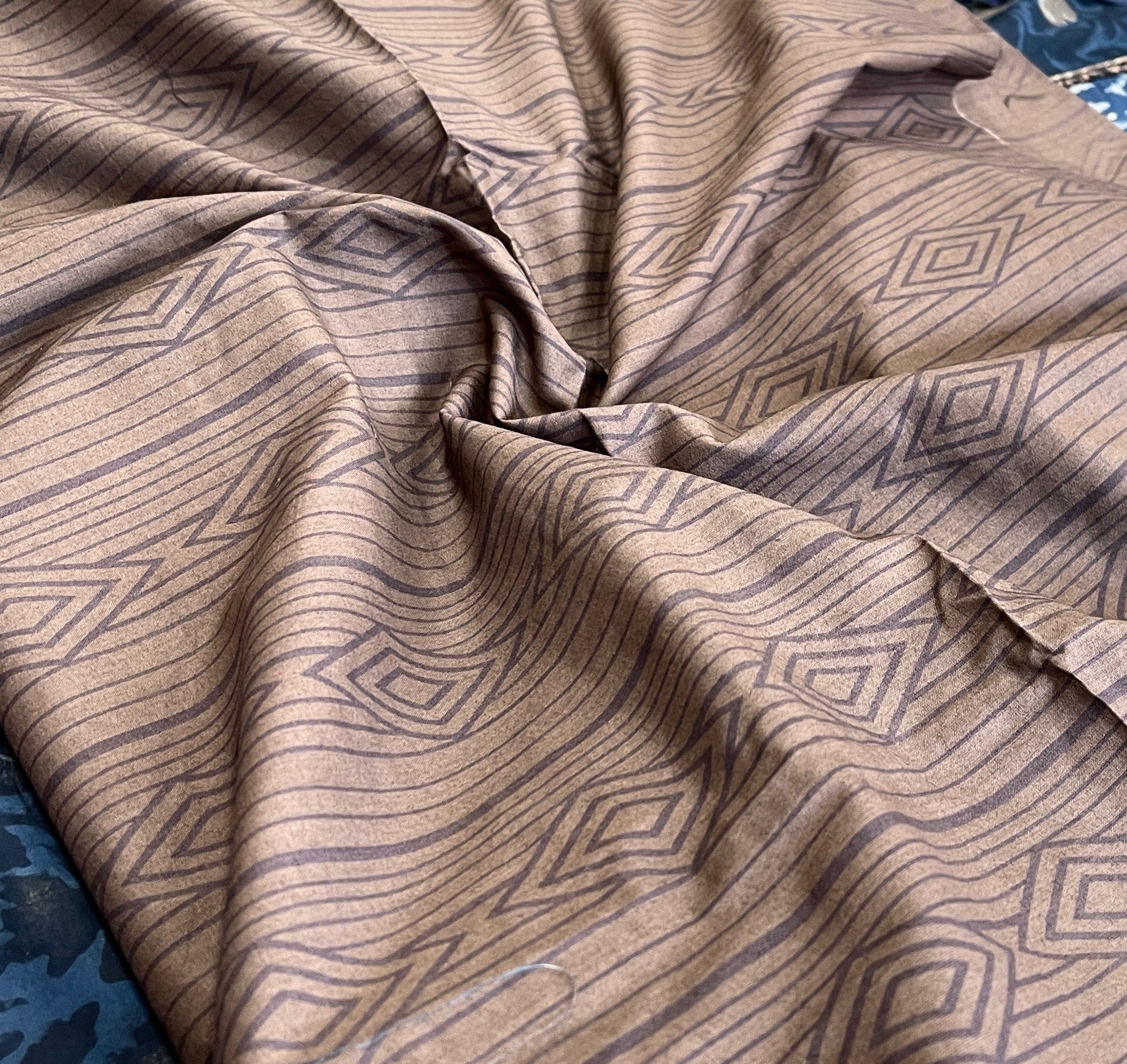 Handblock Printed Embroidered Suit Set with Patchwork in Pure Cotton - Masakalee