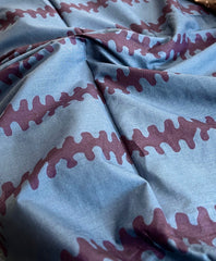 Handblock Printed Embroidered Suit Set with Patchwork in Pure Cotton - Masakalee