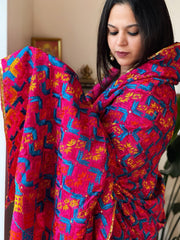 Handmade Bagh Phulkari Dupatta in Crepe - Masakalee