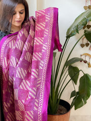 Handmade Kantha Dupatta in Silk - Masakalee