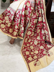 Handmade Nakshi Kantha Saree in Pure Silk - Masakalee