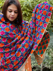 Handmade Phulkari Dupatta in Cotton - Masakalee
