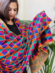 Handmade Phulkari Dupatta in Cotton - Masakalee