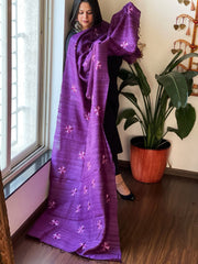 Handmade Phulkari Dupatta in Pure Geecha - Tussar Silk - Masakalee
