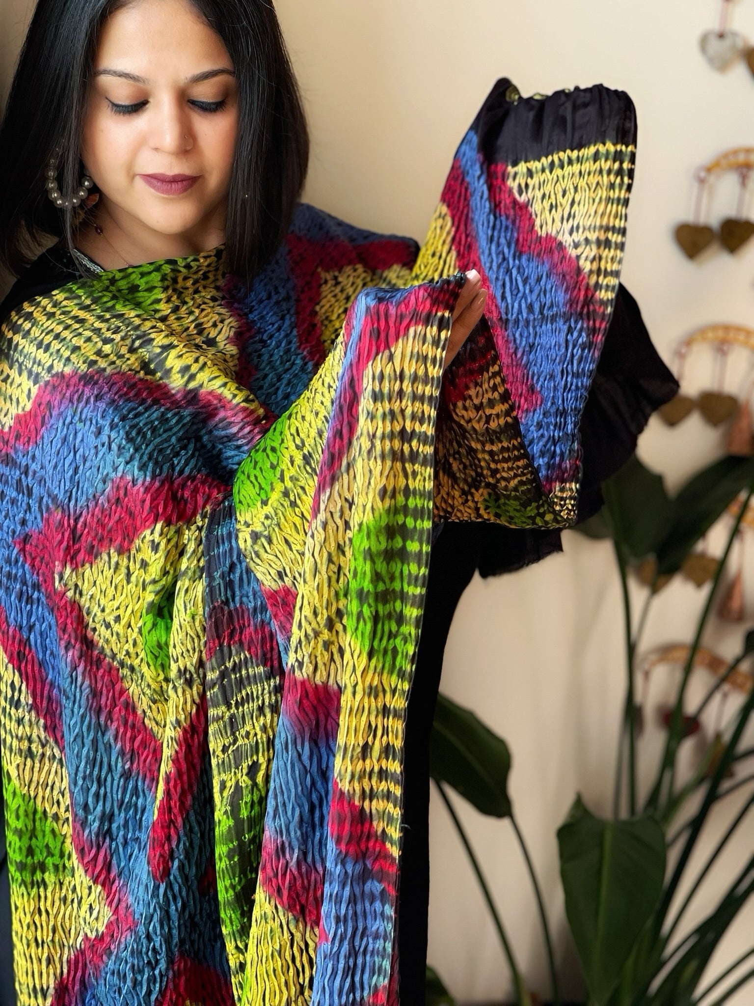 Handmade Shibori Tie Dye Dupatta in Gajji Silk - Masakalee