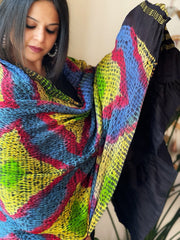 Handmade Shibori Tie Dye Dupatta in Gajji Silk - Masakalee
