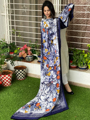 Handpainted & Batik Hand Dyed Dupatta in Modal Silk - Masakalee